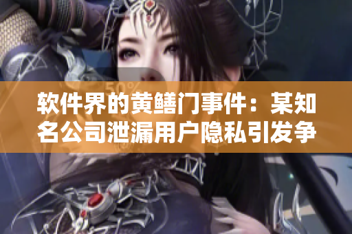 软件界的黄鳝门事件：某知名公司泄漏用户隐私引发争议