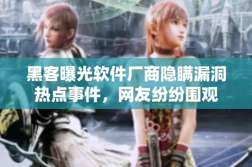 黑客曝光软件厂商隐瞒漏洞热点事件，网友纷纷围观