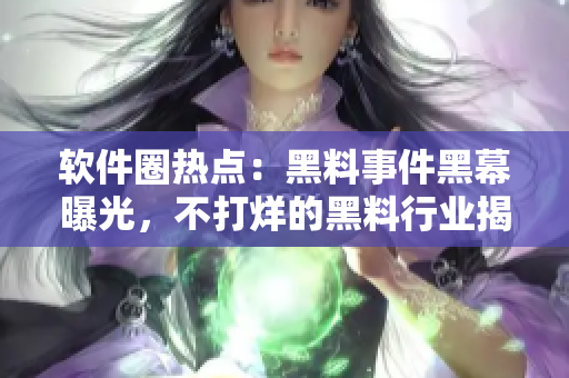 软件圈热点：黑料事件黑幕曝光，不打烊的黑料行业揭秘