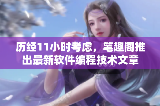 历经11小时考虑，笔趣阁推出最新软件编程技术文章