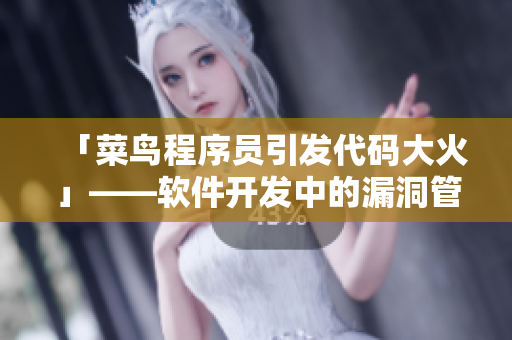 「菜鸟程序员引发代码大火」——软件开发中的漏洞管理经验总结