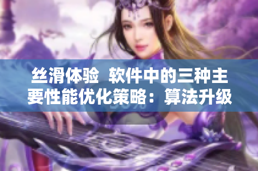 丝滑体验  软件中的三种主要性能优化策略：算法升级、内存管理与IO优化