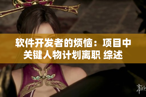 软件开发者的烦恼：项目中关键人物计划离职 综述