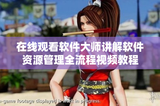 在线观看软件大师讲解软件资源管理全流程视频教程