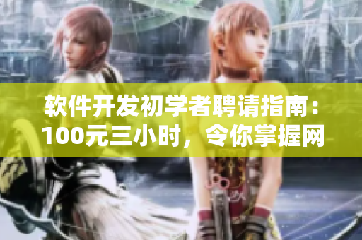 软件开发初学者聘请指南：100元三小时，令你掌握网络编程技能