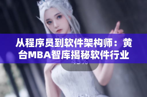 从程序员到软件架构师：黄台MBA智库揭秘软件行业职业发展路径