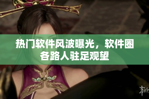 热门软件风波曝光，软件圈各路人驻足观望
