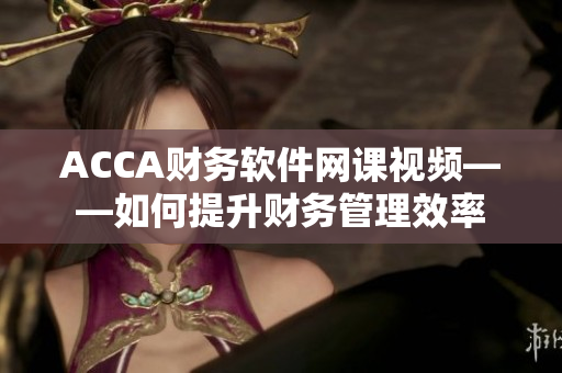 ACCA财务软件网课视频——如何提升财务管理效率