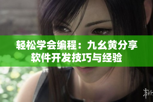 轻松学会编程：九幺黄分享软件开发技巧与经验