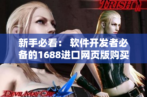 新手必看： 软件开发者必备的1688进口网页版购买指南