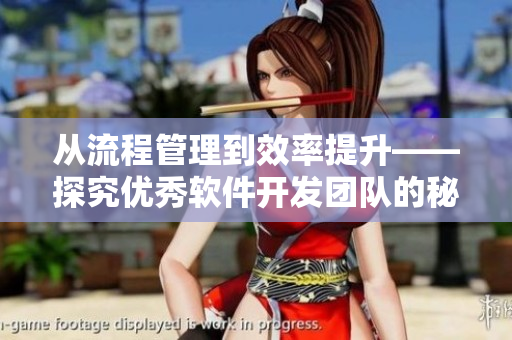 从流程管理到效率提升——探究优秀软件开发团队的秘密