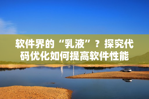软件界的“乳液”？探究代码优化如何提高软件性能