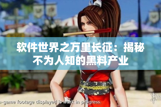 软件世界之万里长征：揭秘不为人知的黑料产业