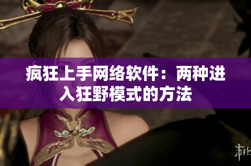 疯狂上手网络软件：两种进入狂野模式的方法