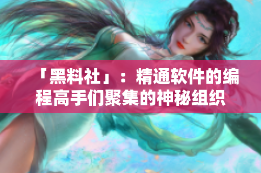 「黑料社」：精通软件的编程高手们聚集的神秘组织