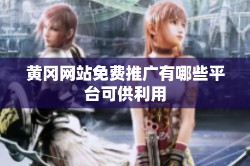 黄冈网站免费推广有哪些平台可供利用
