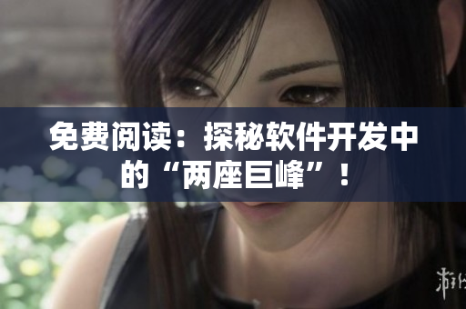 免费阅读：探秘软件开发中的“两座巨峰”！