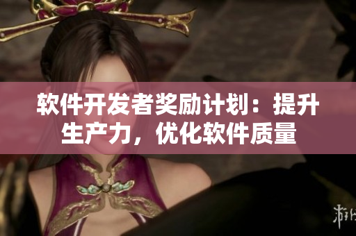 软件开发者奖励计划：提升生产力，优化软件质量