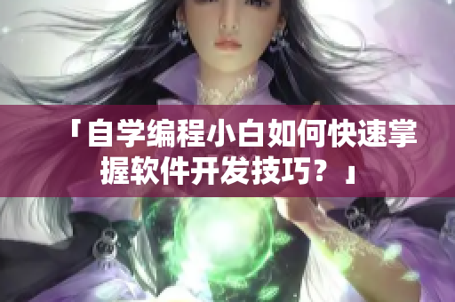 「自学编程小白如何快速掌握软件开发技巧？」