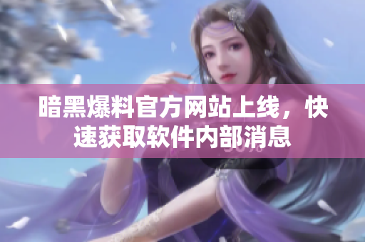 暗黑爆料官方网站上线，快速获取软件内部消息