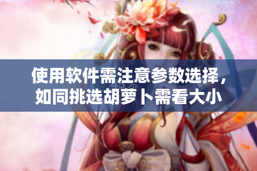 使用软件需注意参数选择，如同挑选胡萝卜需看大小