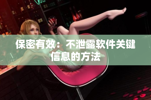 保密有效：不泄露软件关键信息的方法