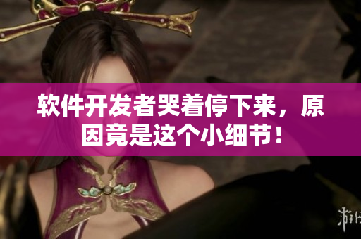 软件开发者哭着停下来，原因竟是这个小细节！