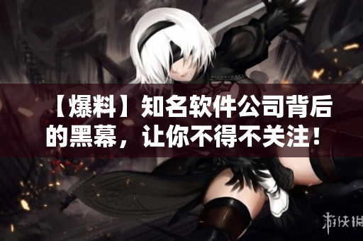 【爆料】知名软件公司背后的黑幕，让你不得不关注！