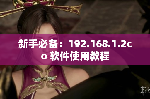 新手必备：192.168.1.2co 软件使用教程