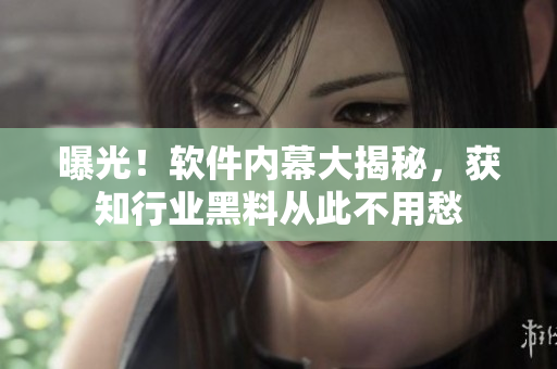 曝光！软件内幕大揭秘，获知行业黑料从此不用愁