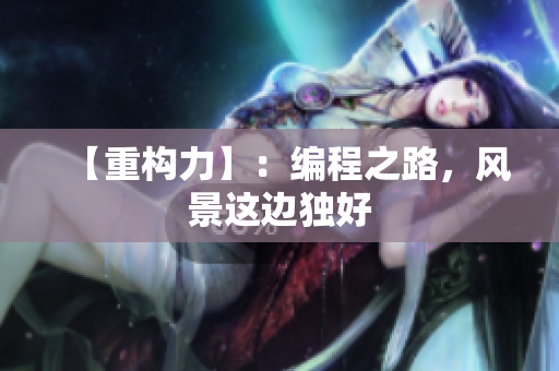【重构力】：编程之路，风景这边独好