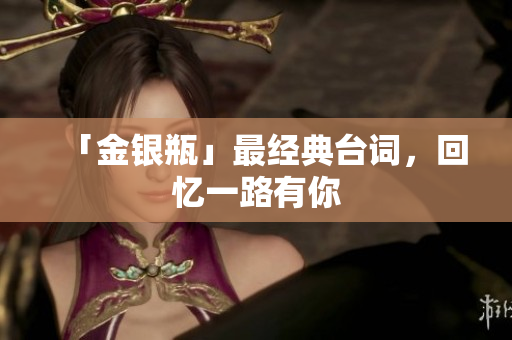 「金银瓶」最经典台词，回忆一路有你