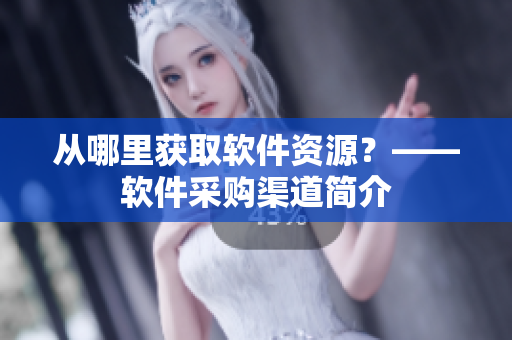 从哪里获取软件资源？——软件采购渠道简介