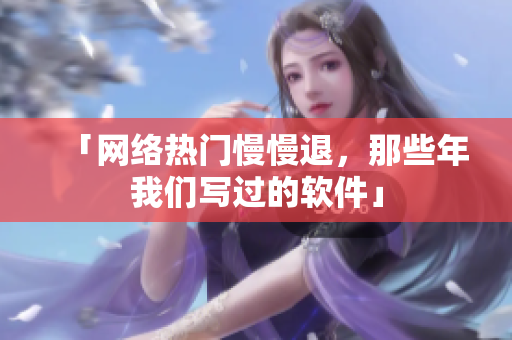 「网络热门慢慢退，那些年我们写过的软件」