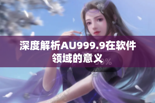 深度解析AU999.9在软件领域的意义