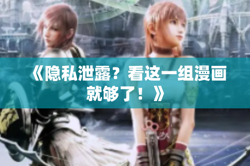 《隐私泄露？看这一组漫画就够了！》