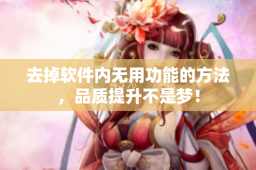 去掉软件内无用功能的方法，品质提升不是梦！