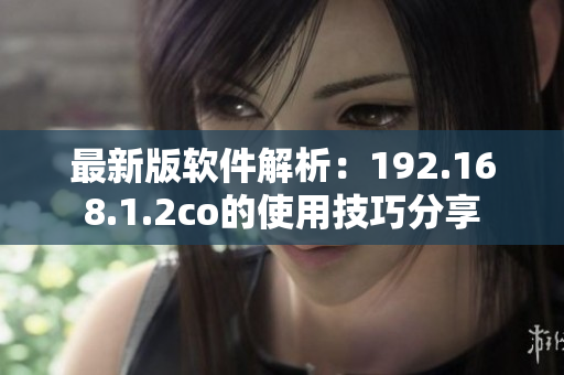 最新版软件解析：192.168.1.2co的使用技巧分享