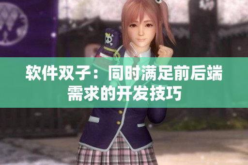 软件双子：同时满足前后端需求的开发技巧