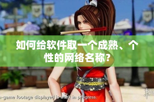 如何给软件取一个成熟、个性的网络名称？