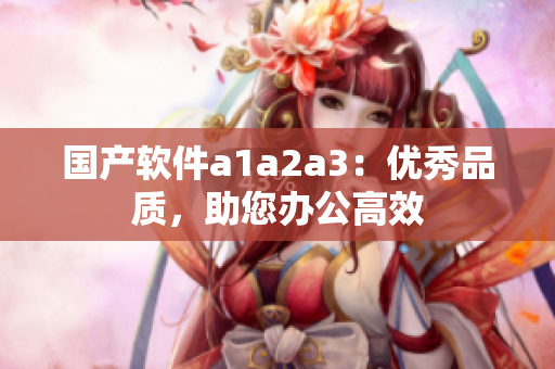 国产软件a1a2a3：优秀品质，助您办公高效