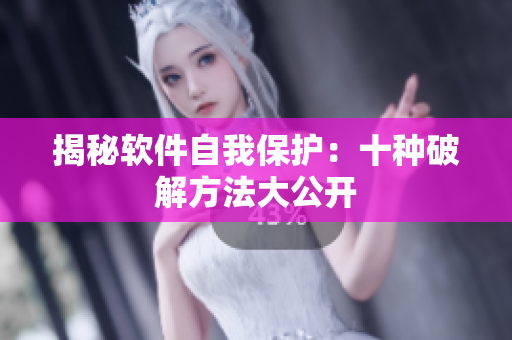 揭秘软件自我保护：十种破解方法大公开
