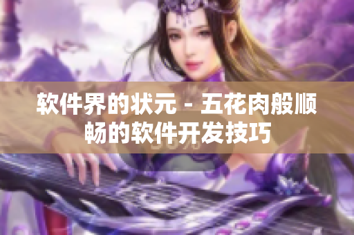 软件界的状元 - 五花肉般顺畅的软件开发技巧