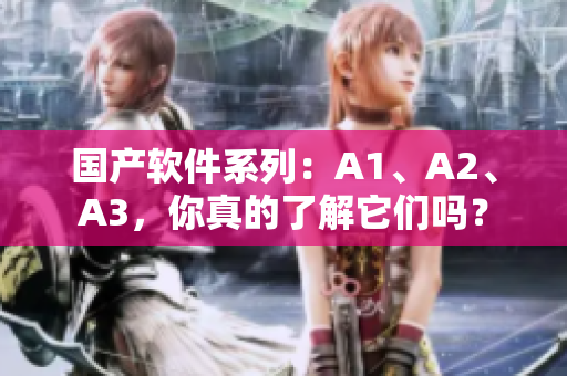 国产软件系列：A1、A2、A3，你真的了解它们吗？