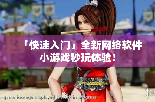 「快速入门」全新网络软件小游戏秒玩体验！
