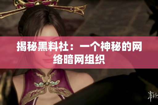 揭秘黑料社：一个神秘的网络暗网组织