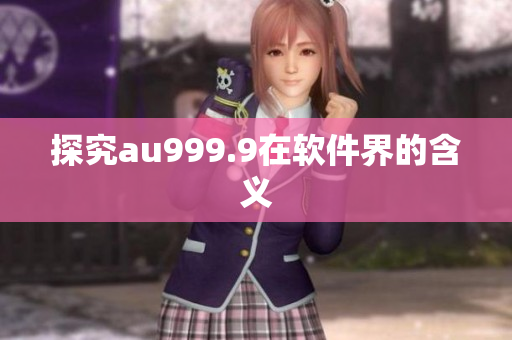 探究au999.9在软件界的含义