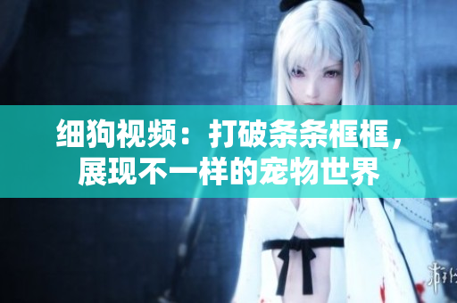 细狗视频：打破条条框框，展现不一样的宠物世界