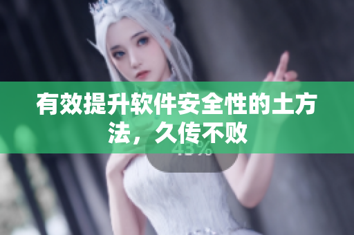 有效提升软件安全性的土方法，久传不败