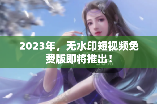2023年，无水印短视频免费版即将推出！